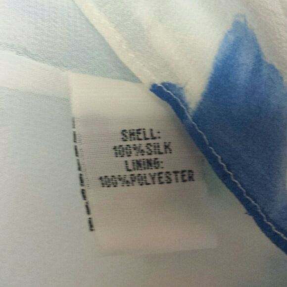 KENNETH Cole Watercolor Silk Blouse  Wide Shoulder - Picture 7 of 7